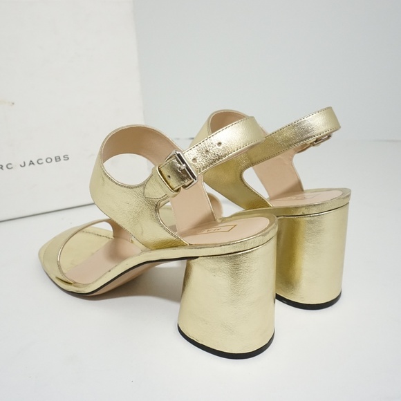 🆕 Marc Jacobs Ankle Strap Heels Sandals Gold 8 M - Picture 6 of 6